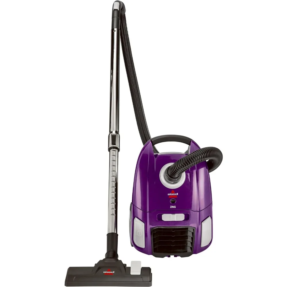 Lightweight Vacuum Cleaner - Canister - Bag - Hose Length 6', With Automatic cord Rewind, Grapevine Purple