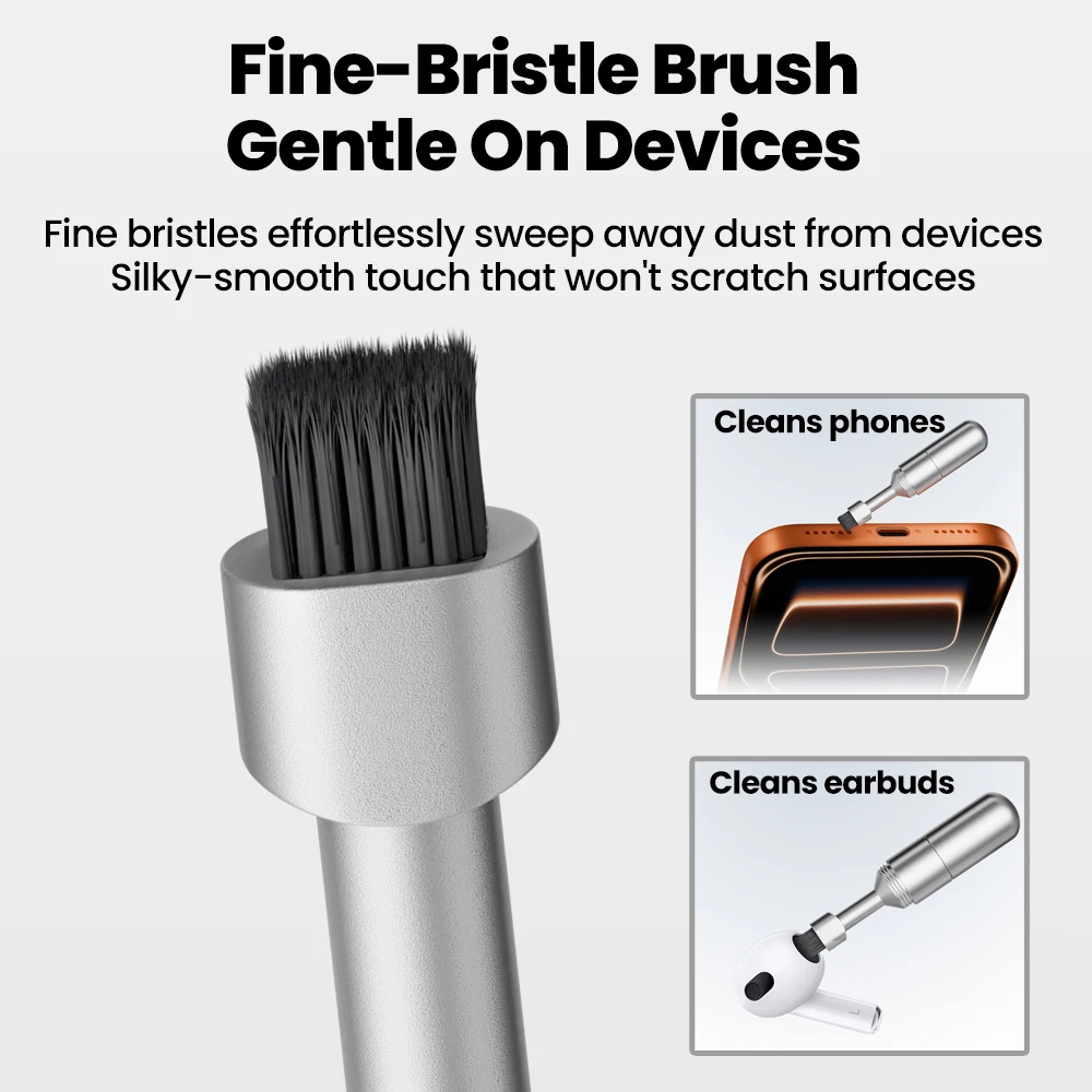The phone cleaning brush and SIM card ejector combined into a keychain is suitable for mobile phones