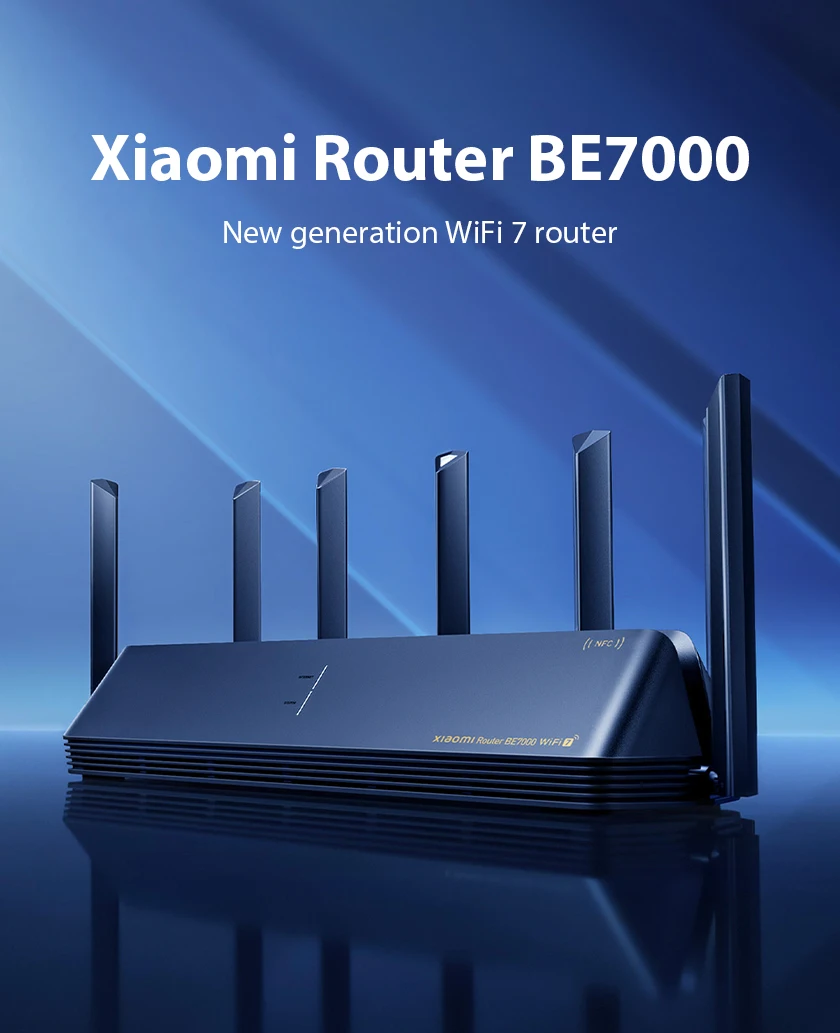 Roteador Xiaomi BE7000 WiFi 7 MLO Tri-Band Repetidor WiFi 7 1GB