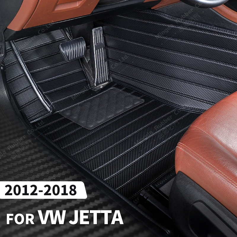 

Custom Carbon Fibre style Floor Mats For VW Volkswagen JETTA 2012-2018 13 14 15 16 17 Foot Carpet Auto Interior Accessories