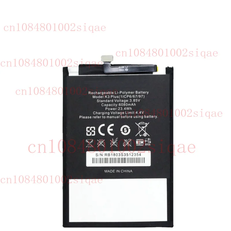 

1 шт. новый аккумулятор для Oukitel K3 Plus (1ICP6/67/97) 6080 мАч