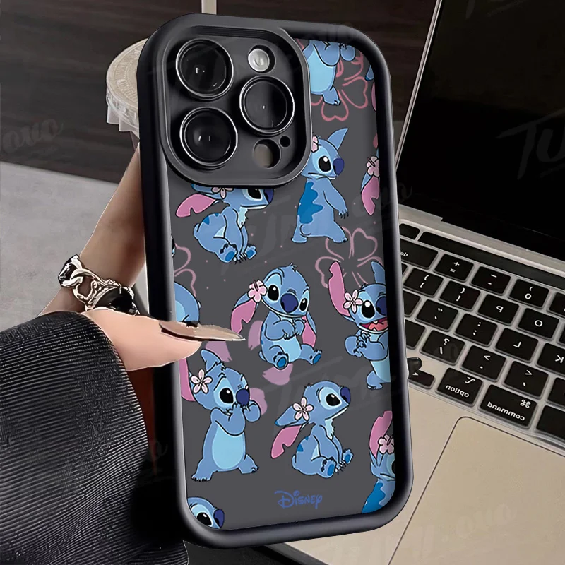 Lovely Disney Stitch Angel Printing Case For iPhone 16 15 14 13 12 11 Pro Max X XS X S Max XR SE 2020 7 8 Plus iphone16 Cover