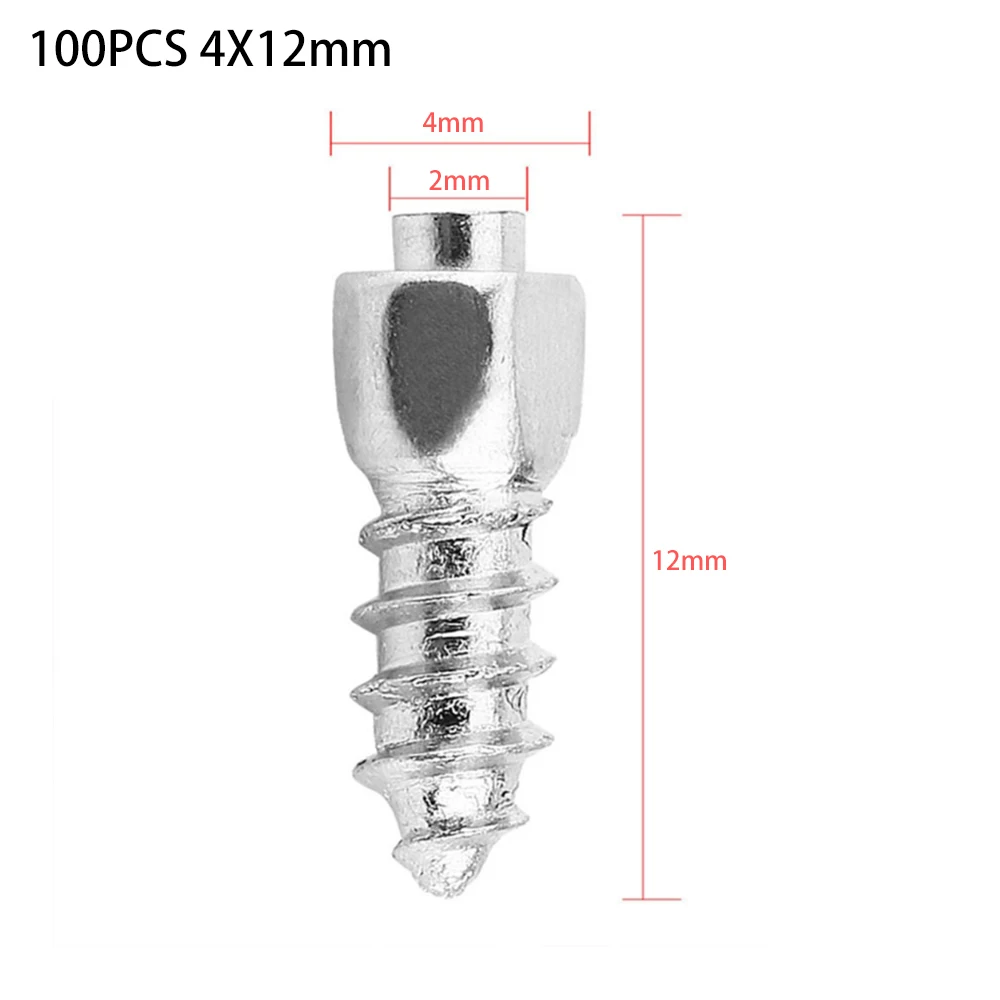 Parafuso antiderrapante para roda de carro, 100pcs, 4x12mm, para suv, atv, pneu de neve