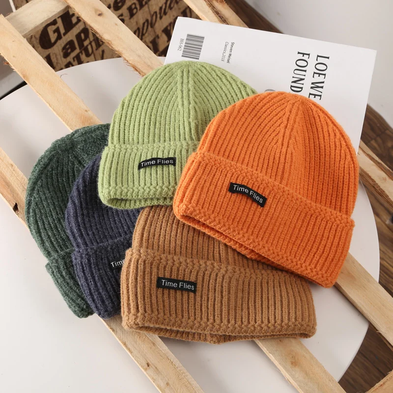 B7 Hat Autumn Winter Female Korean Fashion Warm Wool Hat Outdoor Student Couple Street Leisure Melon Hat Male Knitting