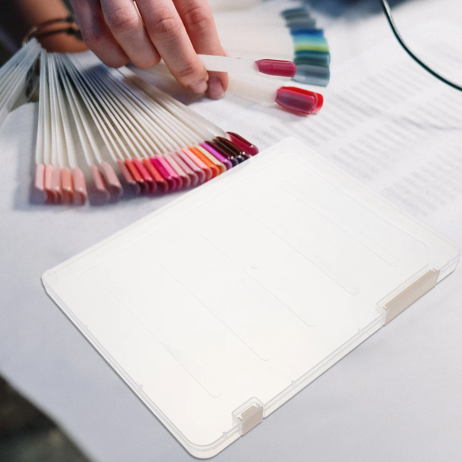 صندوق منظم ساحر، تخزين مستطيل شفاف لأداة حاوية مقصورة عرض لامعة لأحجار الراين #2