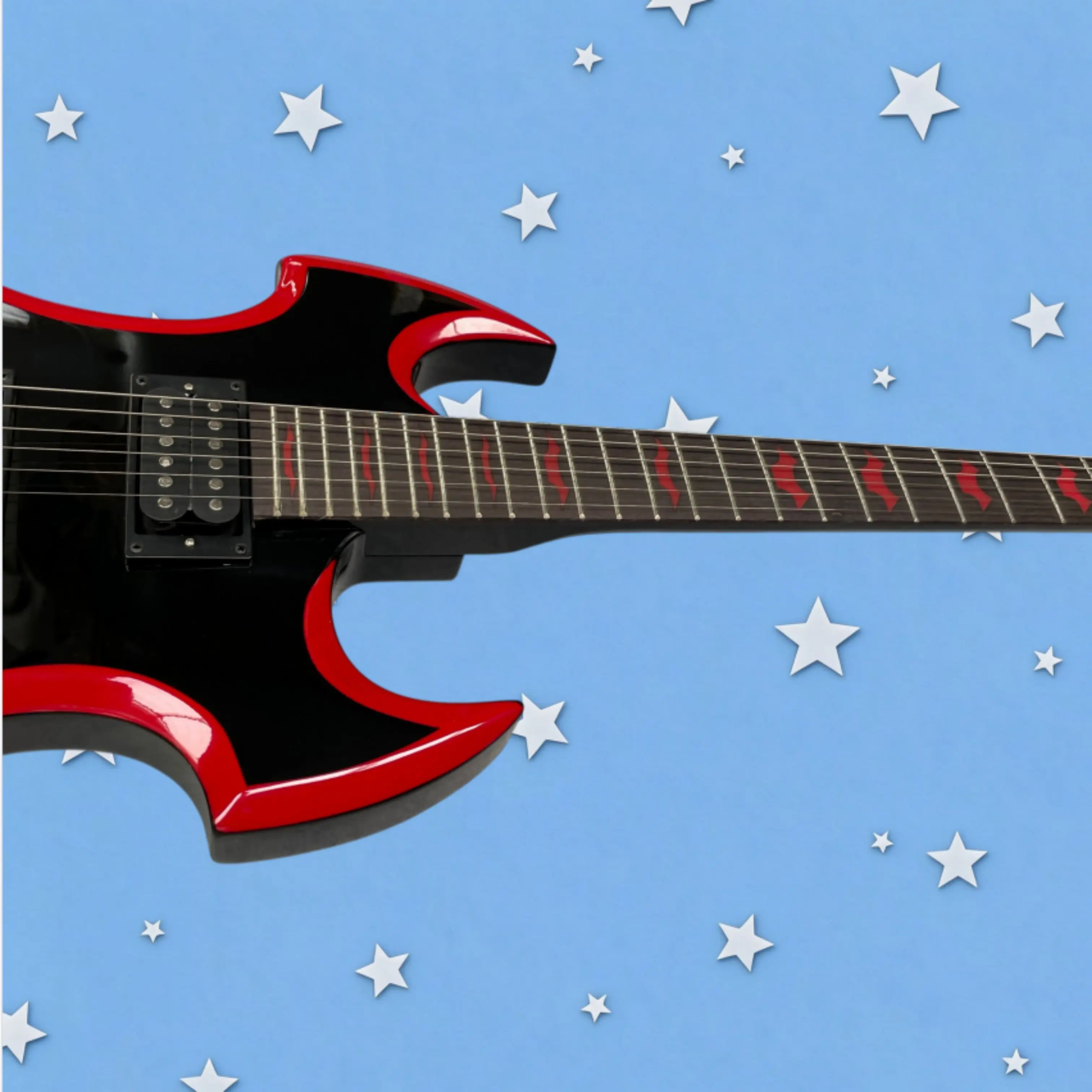 6-String Electric Guitar With Glossy black body Striking Red Binding, HH Pickups Guitars, Rosewood Fingerboard Guitarra