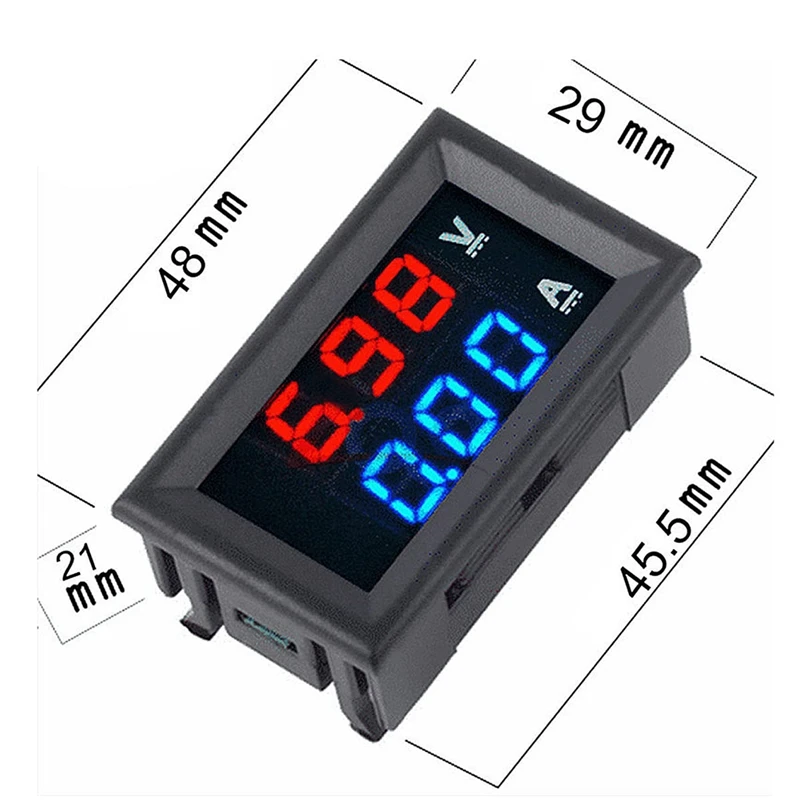 2PCS 0.28Inch Digital Volt Amp Voltmeter Ammeter Meter DC 100V 50A 3 Bits Voltage Current Tester with 50A 75MV Shunt-A73M