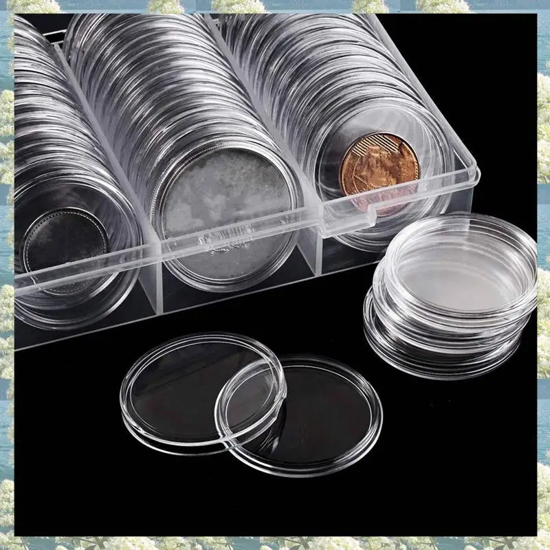 Новые капсулы для монет-40 мм, чехол для монет, держатель для монет, контейнер для хранения с коробкой для хранения принадлежностей для сбора монет (240 шт.)