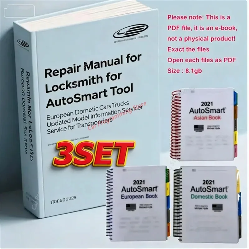 2021 AutoSmart 3 E-Book Set (Asian, European Domestic) – Professional Automotive Locksmith Guide by Michael Hyde | Key Program