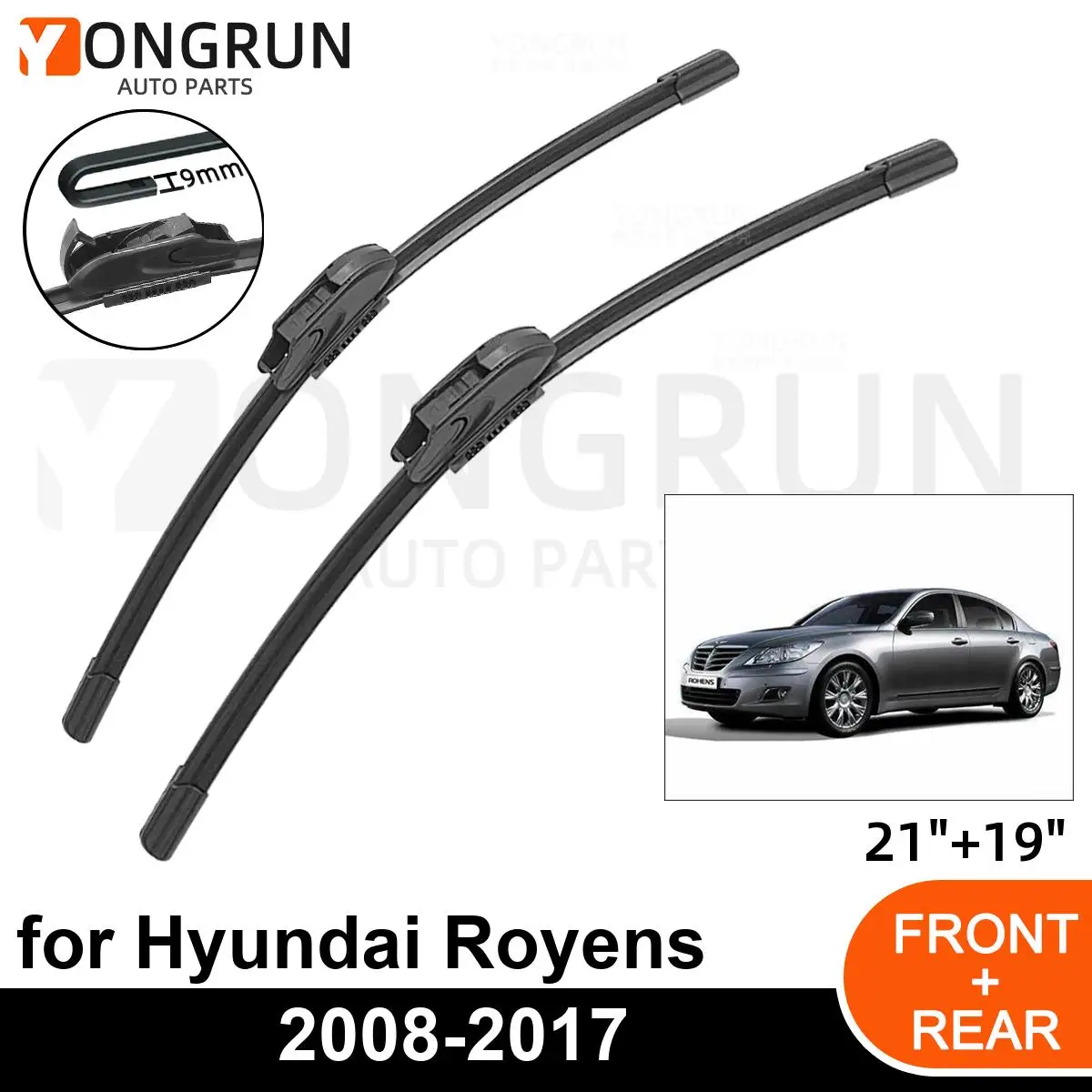 

Car Front Windshield Wipers For Hyundai Royens 2008-2017 Wiper Blade Rubber 21"+19" Car Windshield Windscreen Accessories