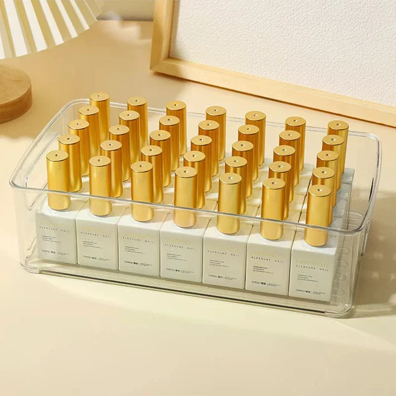 Caja de almacenamiento acrílica para decoración de uñas, organizador de esmalte de uñas para uñas, organizador de maquillaje y accesorios para el cabello para el hogar