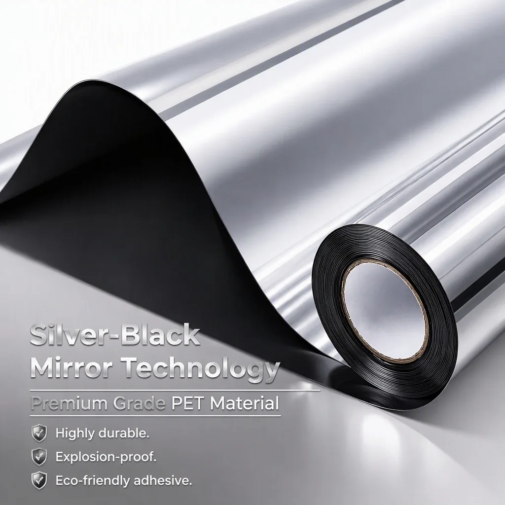 Heat Control PET Window Sticker Anti-Glare Privacy Window Film One Way Mirror Sun Blocking Window Tint for Home Glass Door