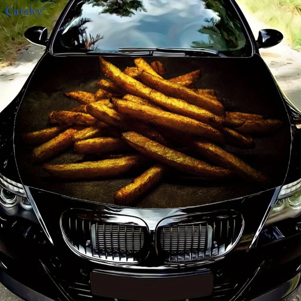 

Dark Sinister Fries Car hood decals, car cover decorative stickers, and vinyl wraps for cars, SUVs and trucks. Self-adhesive, wa