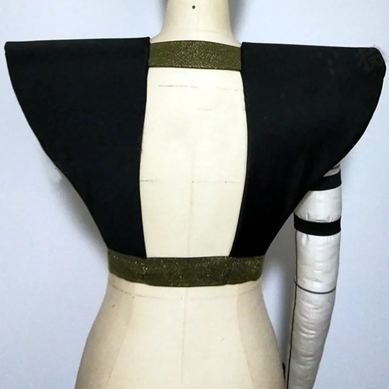 댄서 가수 블랙 화이트 아머 숄더 베스트 무대 공연 액세서리 장식 유니섹스 파티 쇼 나이트클럽 댄스 의상