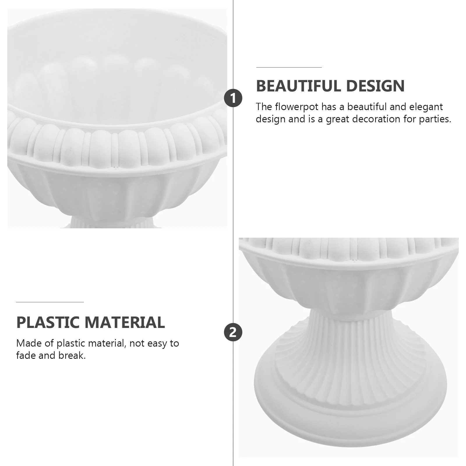 

2pcs European Style Flower Pot White Red 25.5cm Diameter 23cm Height Wedding Decoration Front Door Balcony Garden Planter Roman