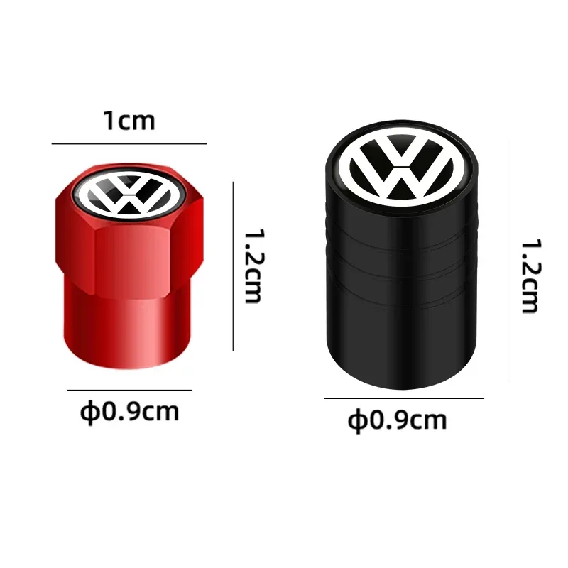 Car Tire Stem Valve Caps Aluminium Car Dustproof Caps Tire Wheel Stem Air Valve Caps For Volkswagen VW GOLF Polo Tiguan PASSAT