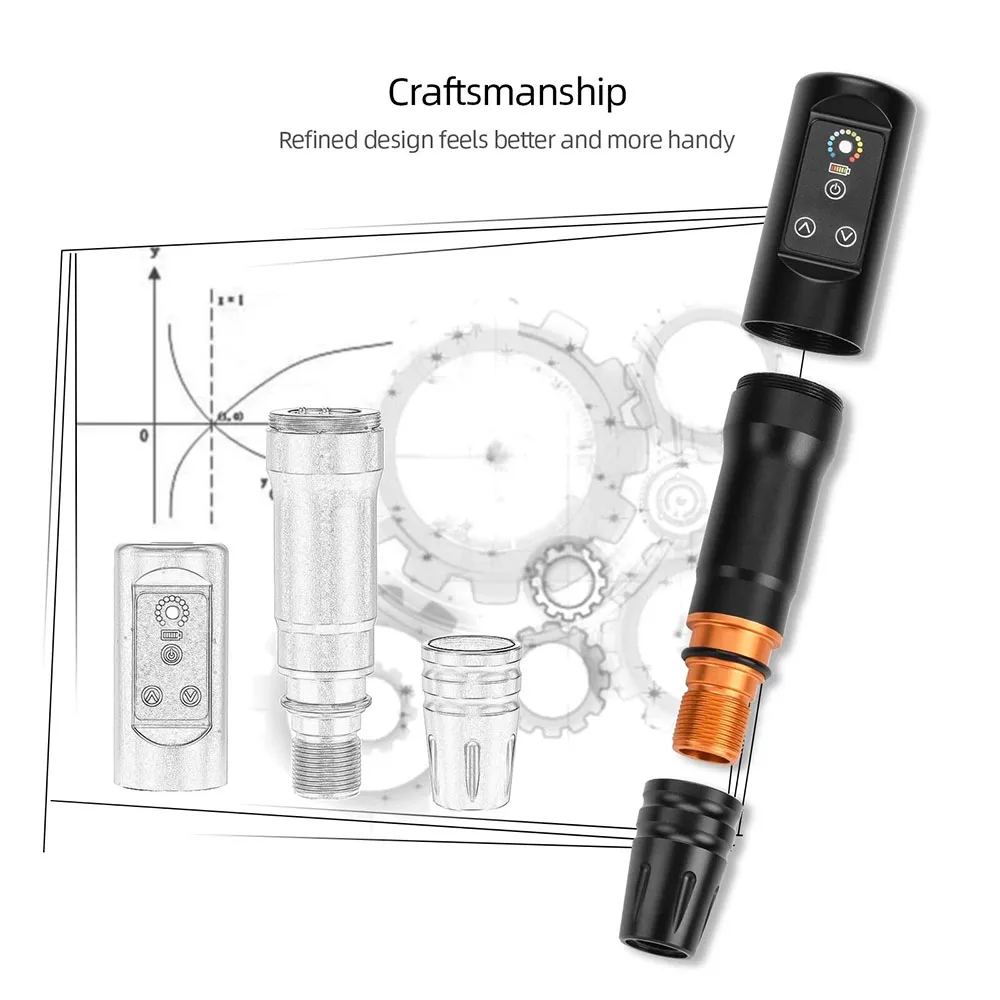 Eco Pmu Draadloze Tattoo Machine Met Draagbare Power Coreless Motor Digitale Led Display Voor Body Art & Permanente Make-Up Eco02