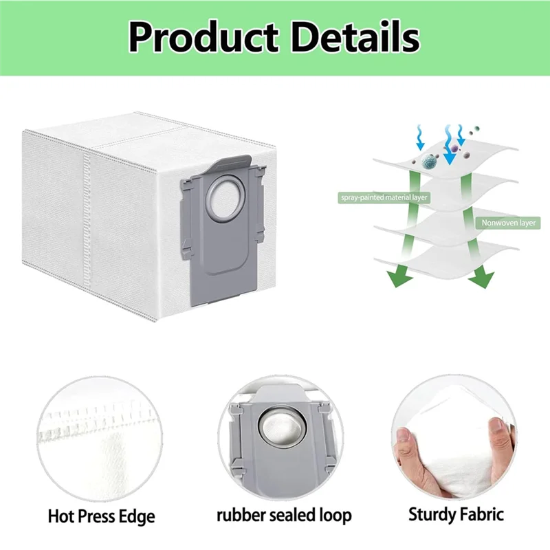 WHYY-For Roborock Qrevo Curve/P20 Pro Robot Vacuum Cleaner Replacement Parts Replacement Main Side Brushes Dust Bag Mop Pads Fil