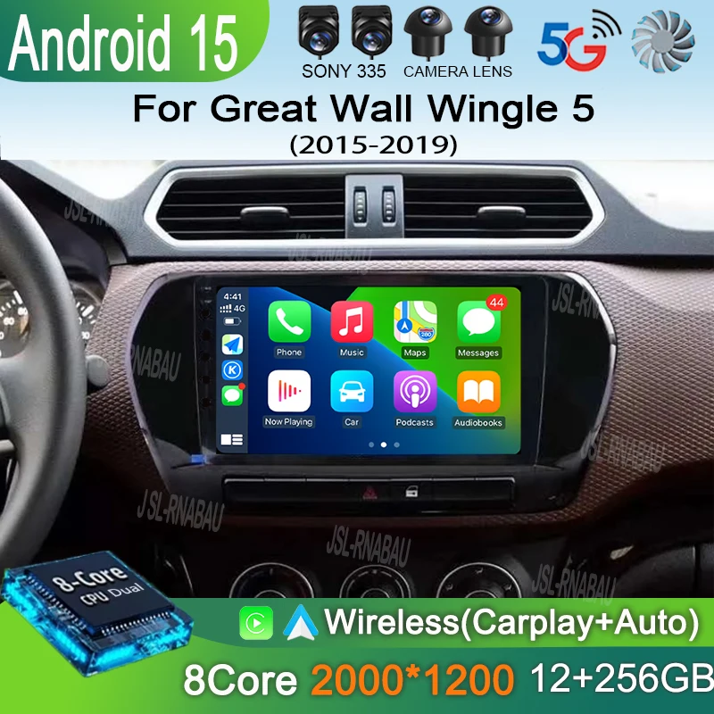 

Android 15 Wireless CarPlay Android Auto Radio For Great Wall Wingle 5 2015 2016 2017 2018 2019 4G Car Multimedia GPS