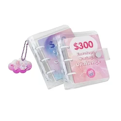 $150/350/500/1000 Money Savings Challenge Binder Button Closure Mini Budget Binder Envelope Savings Challenges Notebook Notepad