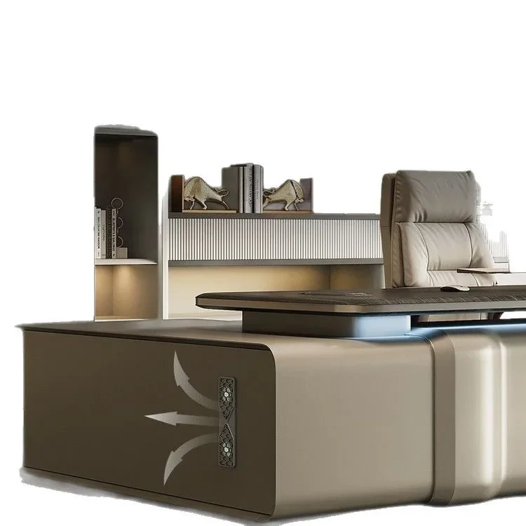 #E0-Grade Luxury Executive Desk, Premium Painted Office Desk for CEO & Manager, High-End Workstation, Modern Executive Desk