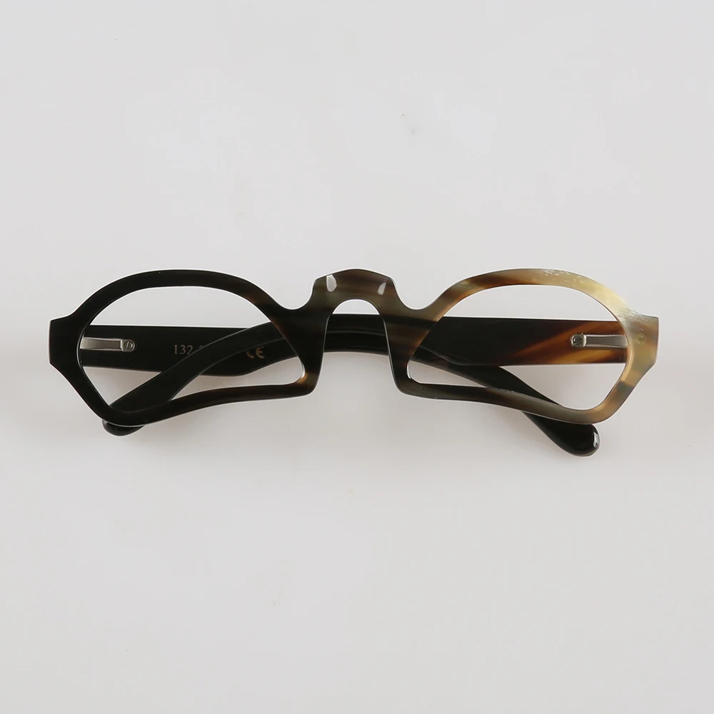 Eyeglass Frames Unique Irregular Funny Vintage Handmade Natural Horn Man Women Glasses Luxury Clear Eyeglasses