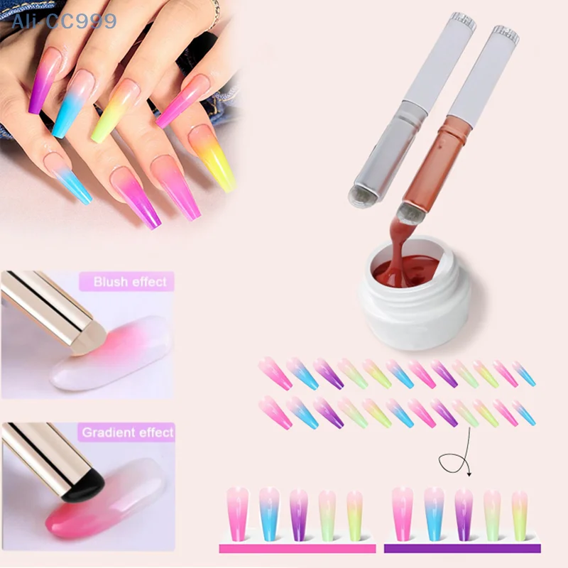 1 pcs Nail Art Silicone Applicator Sticks Chrome Pigment Dust Applying Manicure Tool Easy-Daub Pigment Silicone Nail Brushes