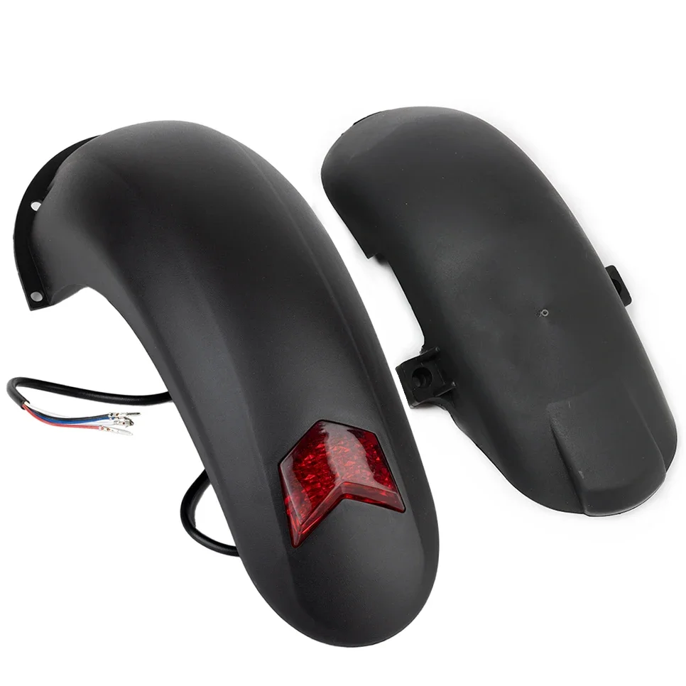 Front Rear Fender For KUGOO M4 Electric Scooter Mudguard Wings With Brake Light Accessories Parts