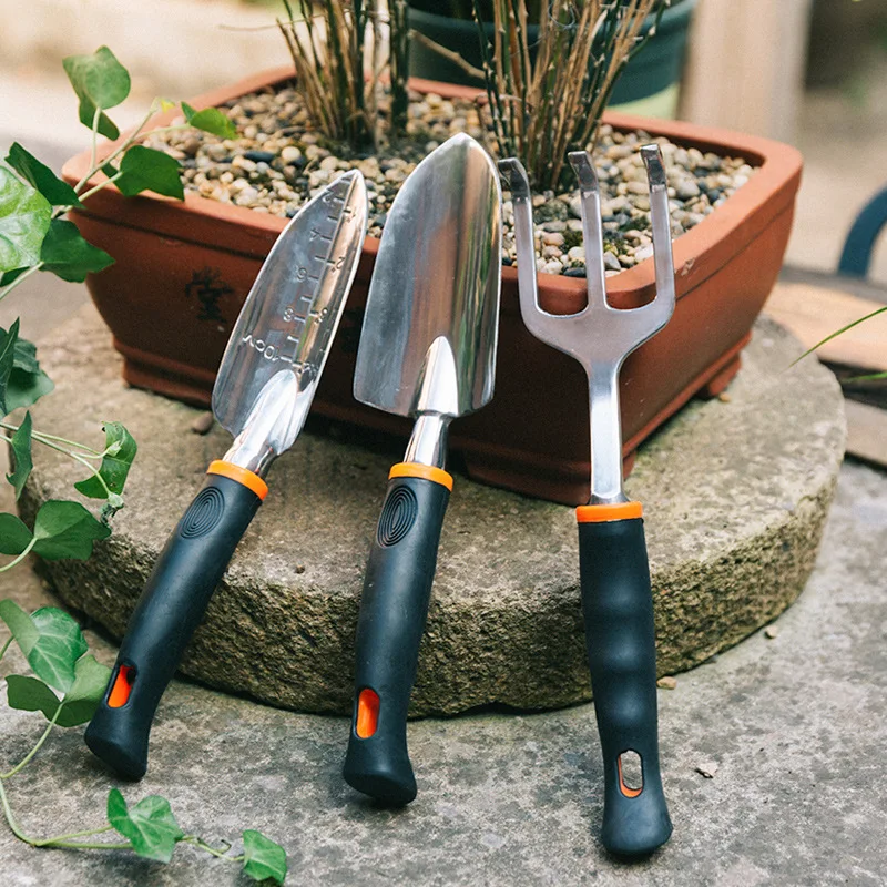 

3PCS Garden Art Tool Set Three Piece Convenient Home Use Small Iron Shovel for Loosening Soil and Planting Flowers