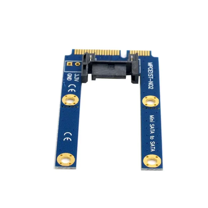 NGFF-Disco Rígido, 50mm, Mini PCI-E, mSATA, SSD para Flat SATA, 7Pin, Adaptador de Extensão PCBA