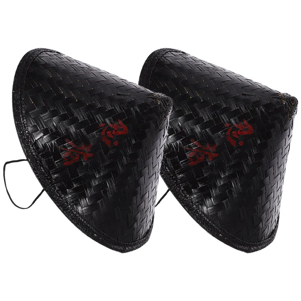 

2 шт. плетеных бамбуковых шляп в японском стиле ниндзя, декоративный реквизит для вечеринок, маскарадов, костюмированных мероприятий, аксессуар для дома