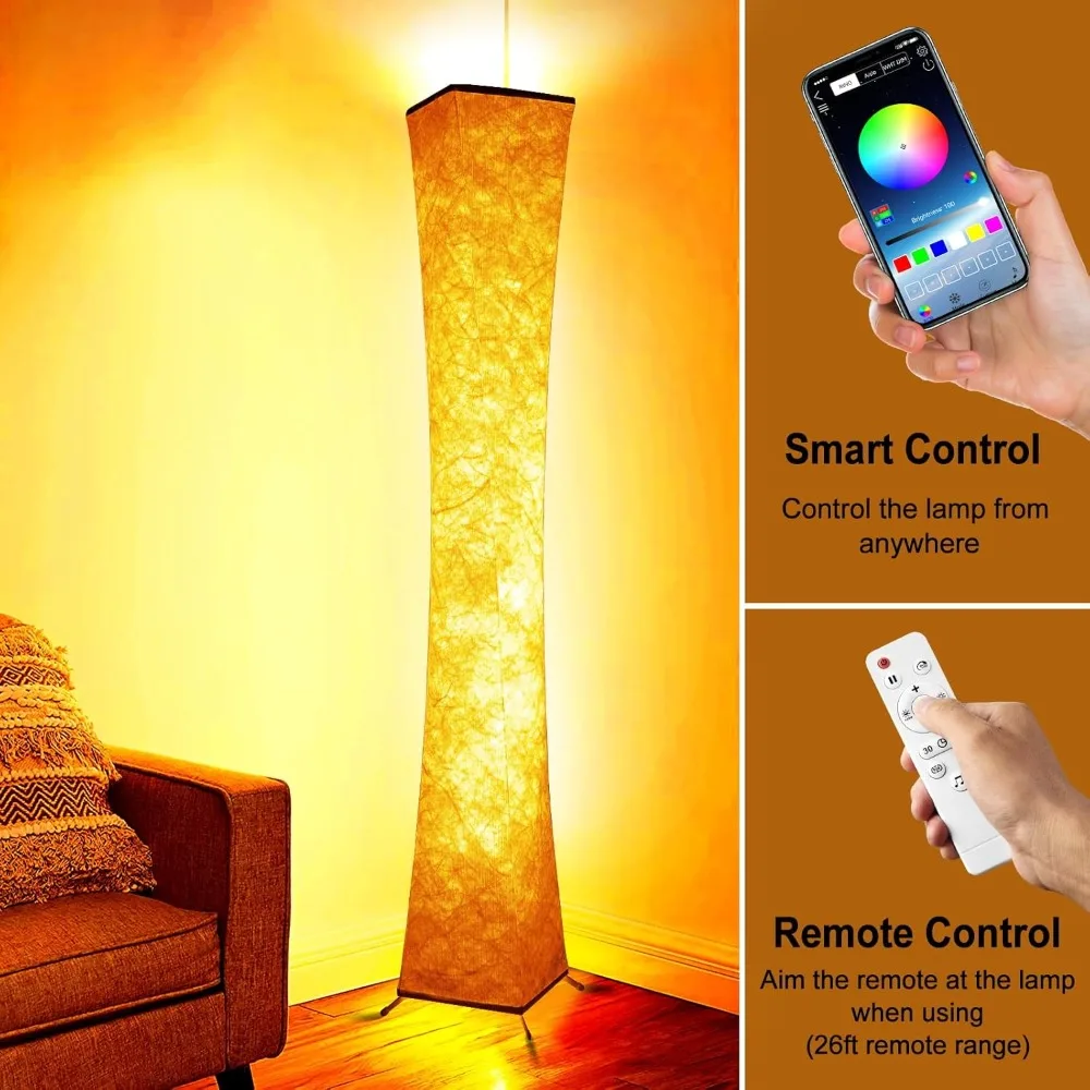 RGB Color Changing Led Smart Lamp, Music Sync, APP Remote Control, 62'' Standing Lamp for Living Room Bedroom Game