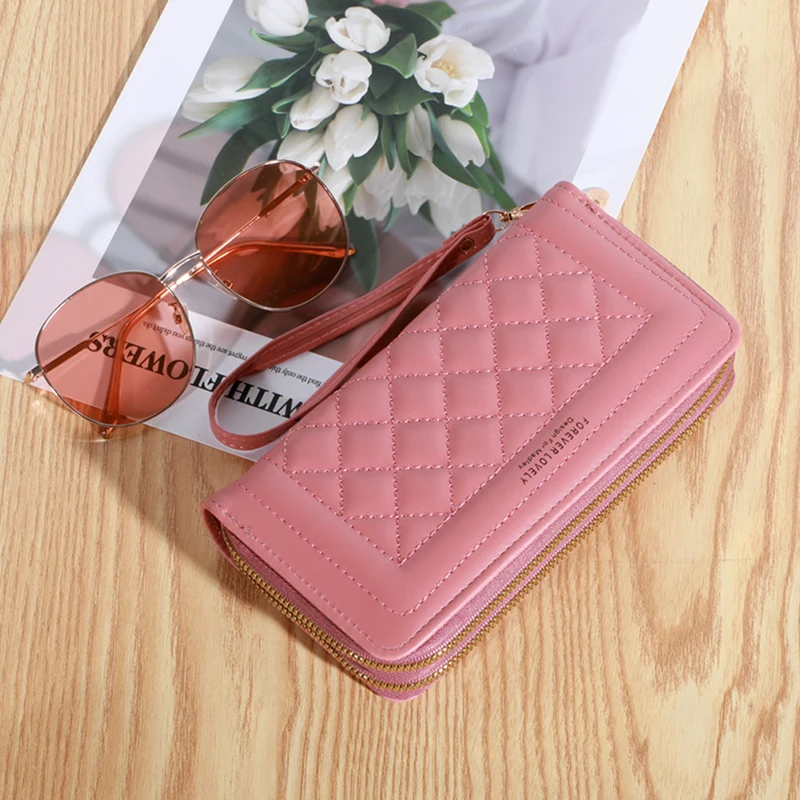 Women's Wallet New Long Leisure Mobile Phone Bag Double Zipper Wallet Large Capacity Card Holders