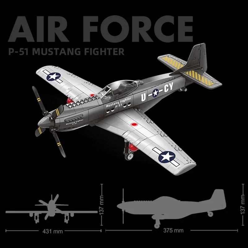Large F15 J-20 military combat aircraft building blocks assembled toys boys benefit intelligence children gifts P-51 Fighter