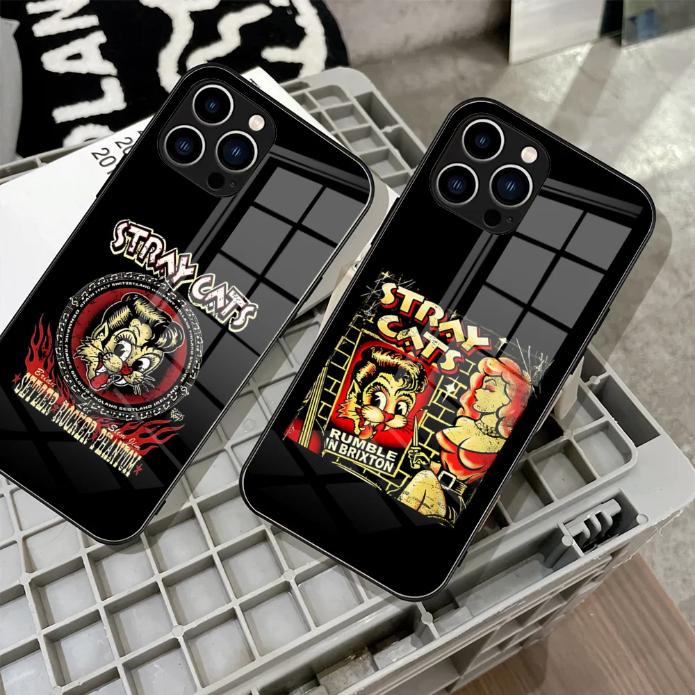 Stray Cats Rockabilly Slim Newly Arrived Phone Case 2023 For IPhone 15 14 Pro 13 11 12 XR XS MAX 7/8 X Plus 13 Black Glasss