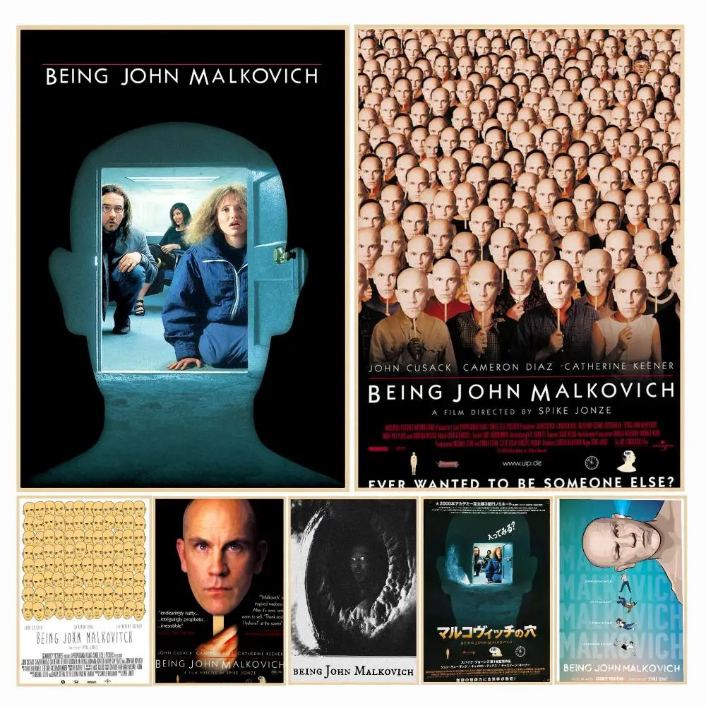 classic movie B-Being John Malkovich-H Poster Decorative Wall Art Sticker for Cafe Office Bedroom and Living Room