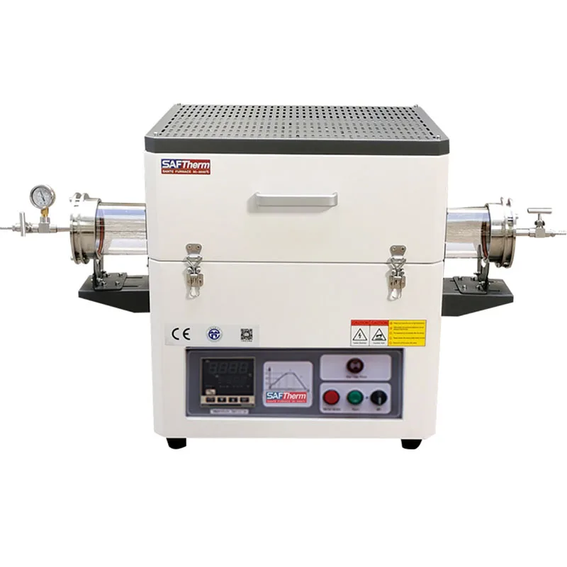 1200C Dual Heating Zone 6 Channel Quartz Tube Vacuum Tube Furnace  Laboratory With Gas Supplies