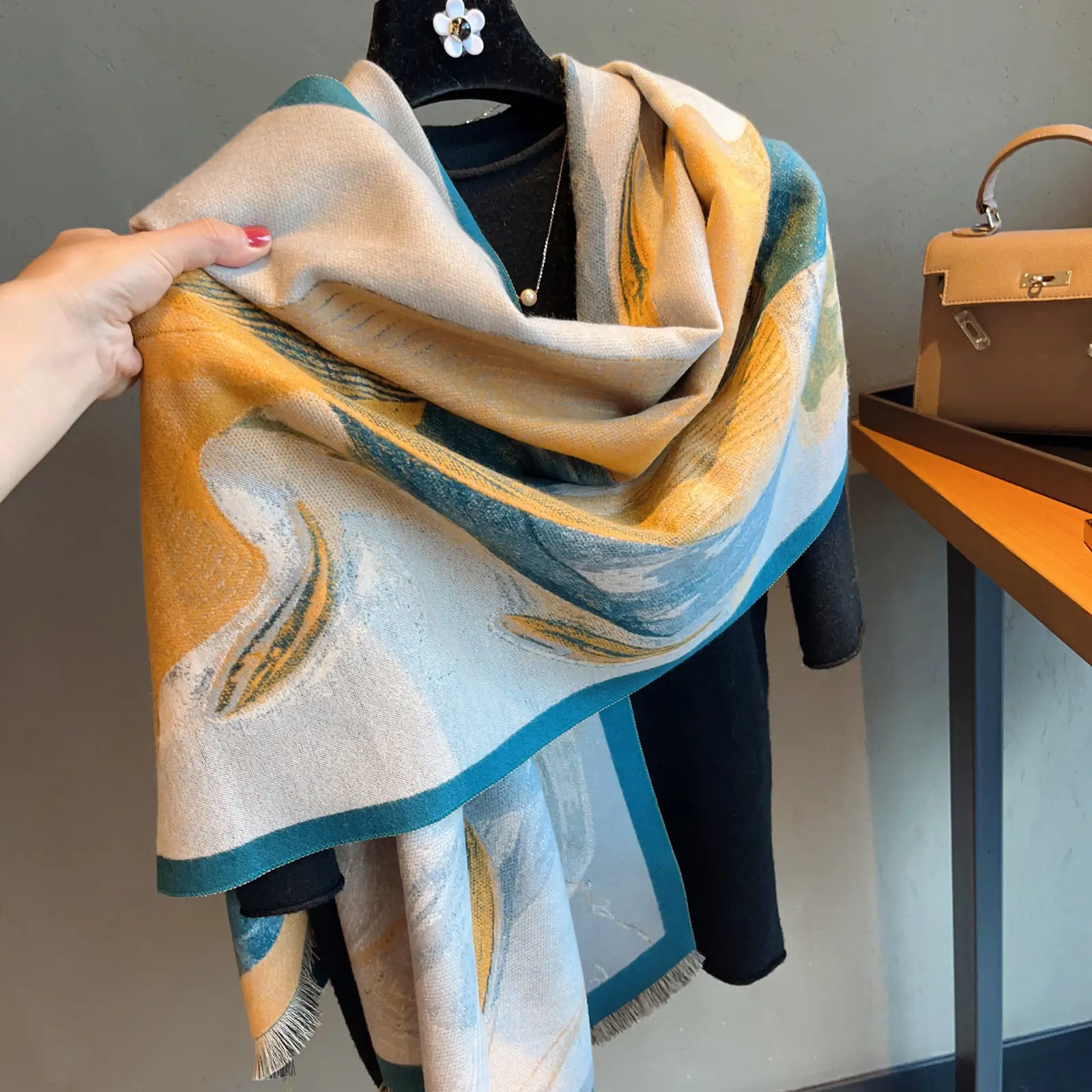 mk-tassoglas-cashmere-scarf-women's-thickened-printed-fashionable-neck-warmer-multi-functional-autumn-winter-warm-shawl