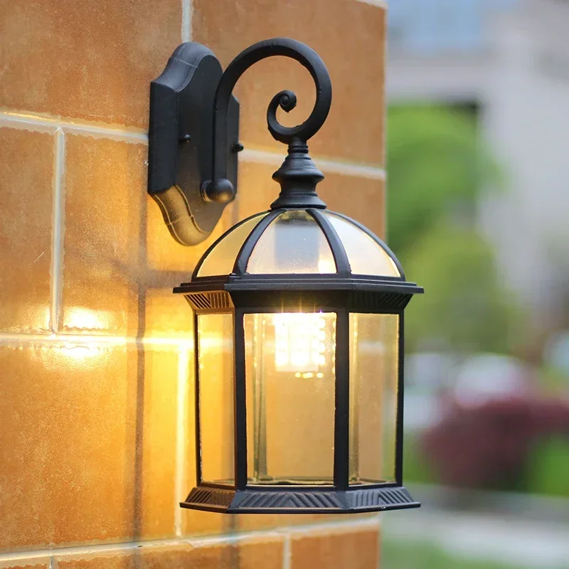American  vintage outdoor wall lights waterproof corridor aisle lights villa doorway lights garden led household  wall lamps