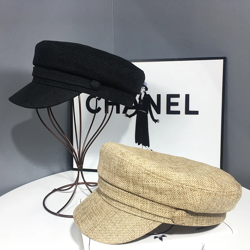 Retro Cotton and Linen Octagonal Hat Spring and Summer Net Red Thin Breathable Ladies Beret Casual All-match Fashion Flat Cap