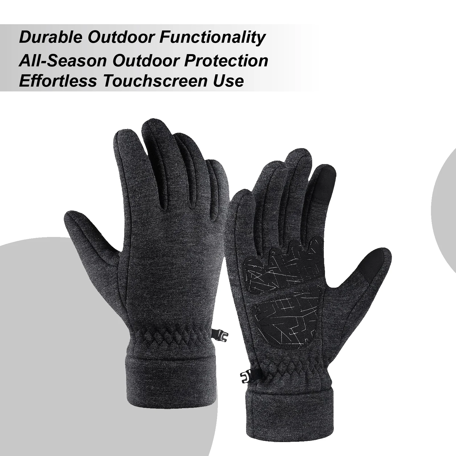 

Winter Gloves Touchscreen Fleece Lined Windproof Warm Thickened Cold Weather Gloves For Men Women Running Cycling Driving