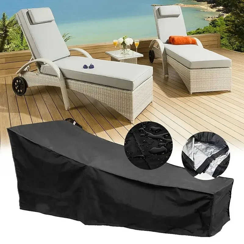 Chaise Lounge Cover Waterproof Lounge Chair Recliner Protective Cover for Outdoor Courtyard Garden Patio