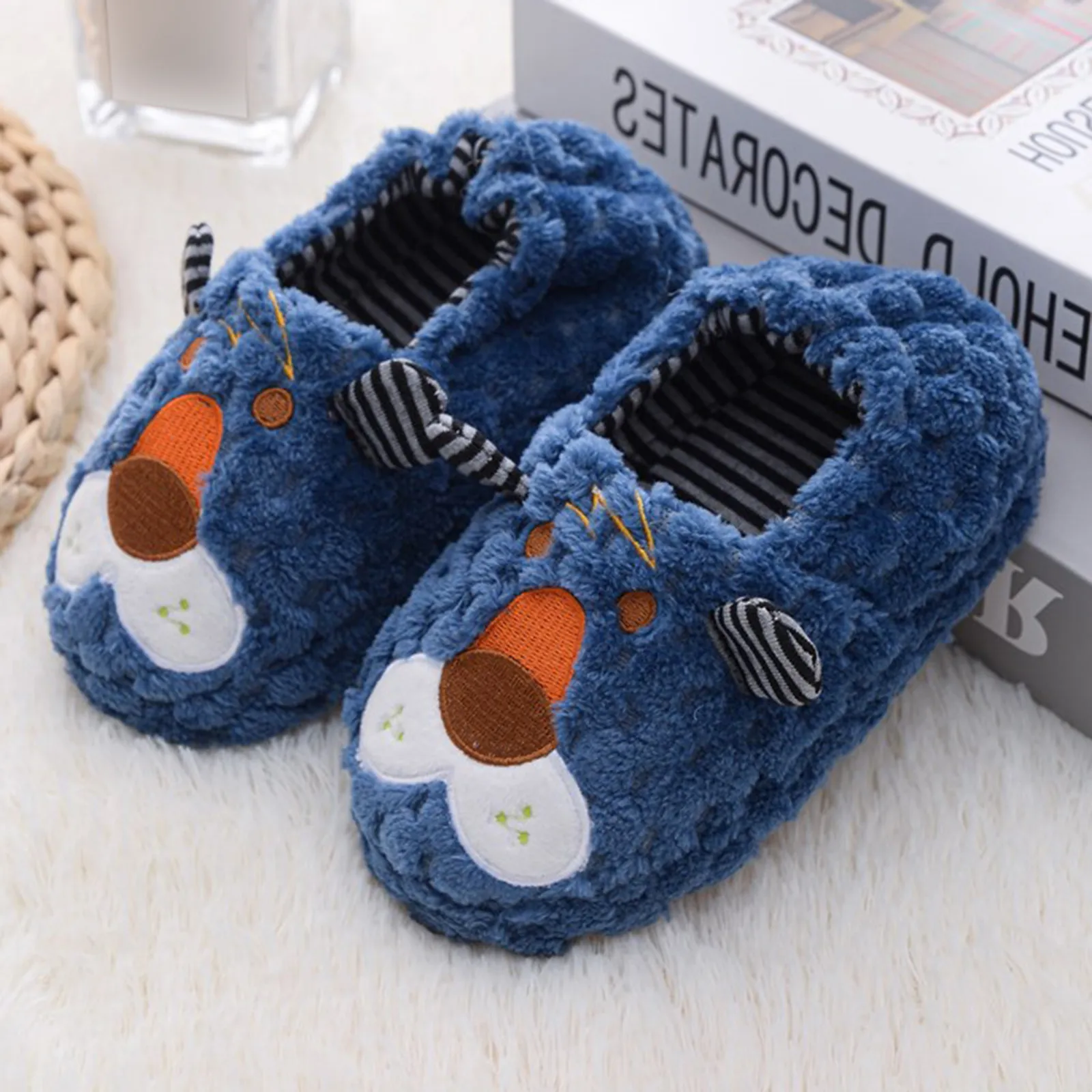 Winter Unicorn Slippers Kids Toddler Girl Flip Flop Baby Boys Fur Slides Cotton Indoor Shoes Warm Fluffy House Children Slipper