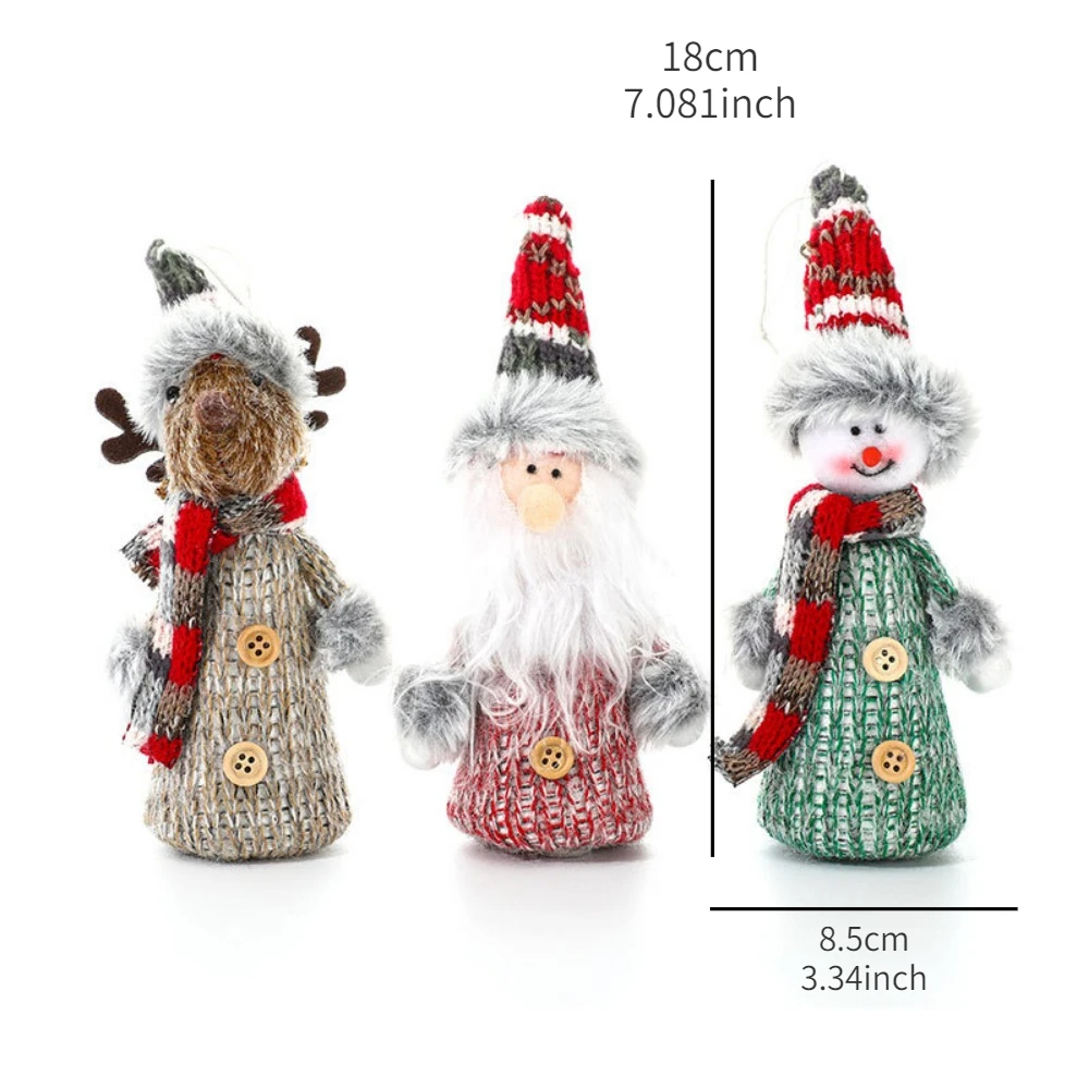 Christmas Snowman Ornaments Christmas Tree Hanging Decorations Santa Claus Figurine Xmas Party Decor for Kids Gift Holiday