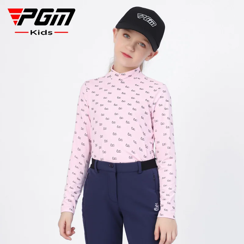 PGM Children Golf Clothing Girls Long Sleeve T-Shirts Comfortable Soft Skin-Friendly Bottom Shirt YF417 Wholesale