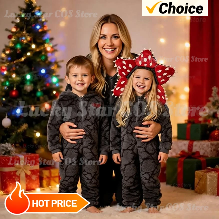 

Soft Stranger Christmas Themed Jumpsuit Cartoon Character Jumpsuit Pajamas Thicken Cannibal Flower Pajamas Onesie Sleepwear 2026