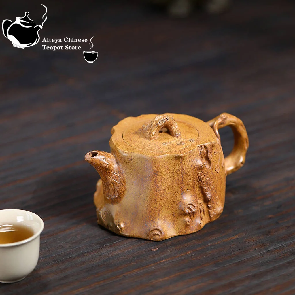 Yixing handmade purple clay teapot, raw ore keel, Jinsha dragon kiln, wood fired plum pile teapot Kung Fu tea set Chinese teapot