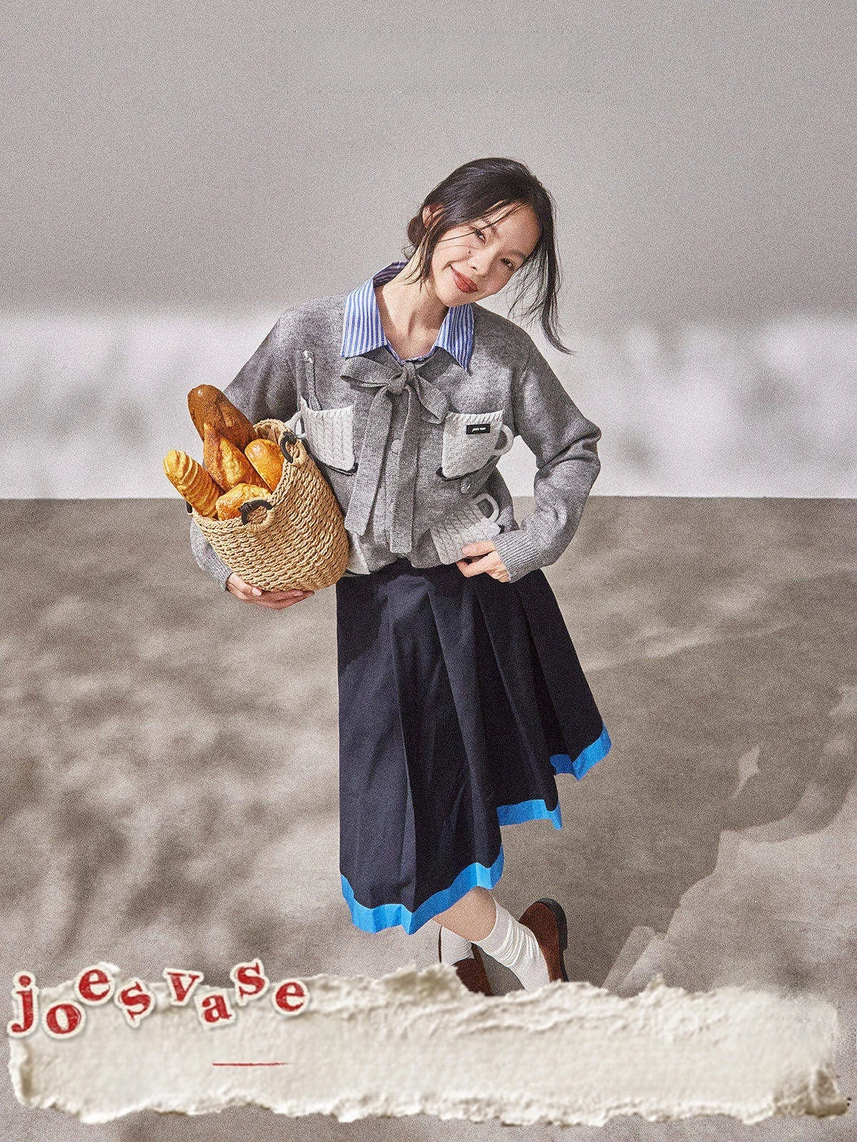 

ay Loose Women's Sweater Autumn New Sle Commute Coat Jo And Flower Vase Design Sense Elegance Long Sve round Ne