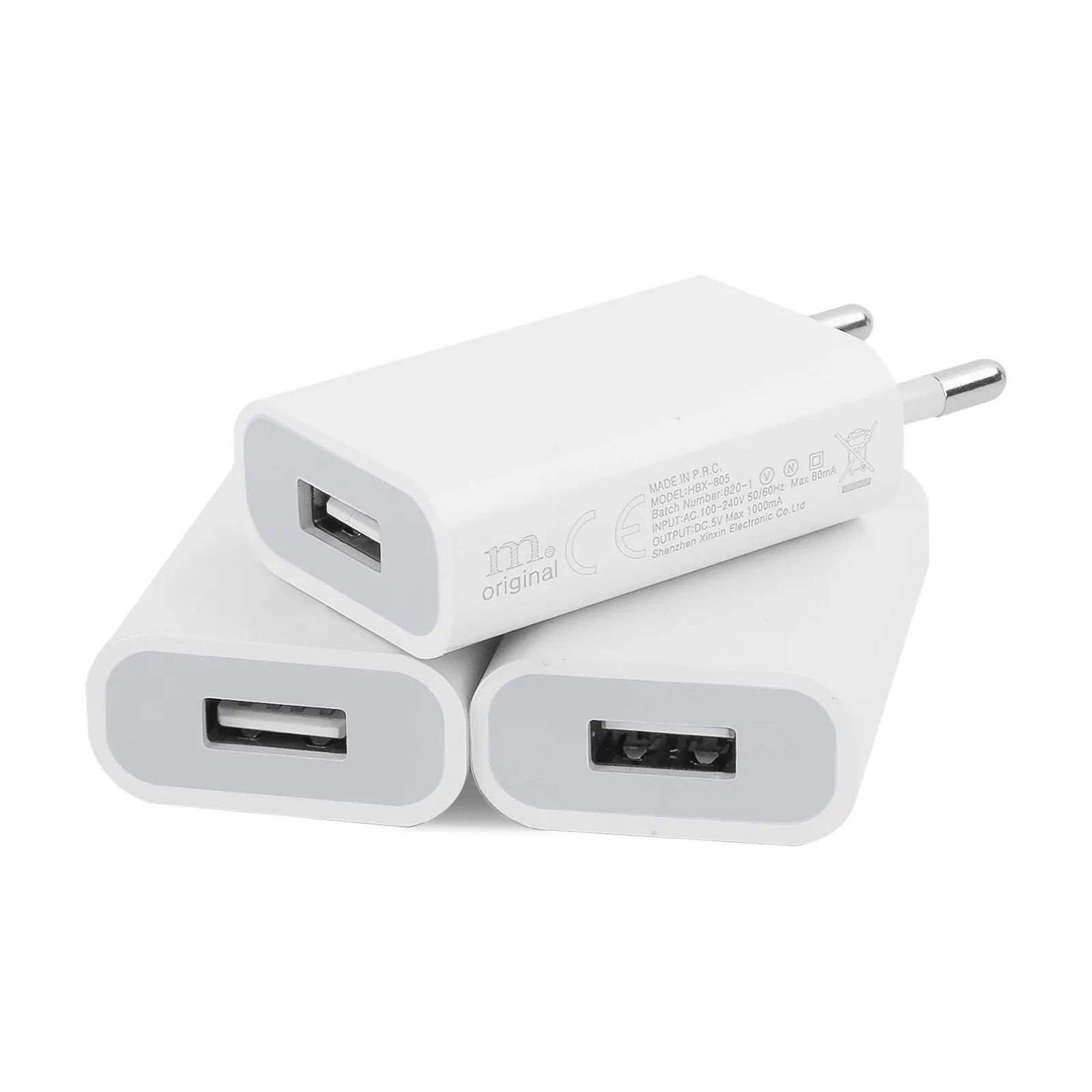 3pcs USB Wall Adapter Charger 5W Slim Charging Plug Power Supply 5V 1A Power Plug Adapter Socket Adapter for iPhone