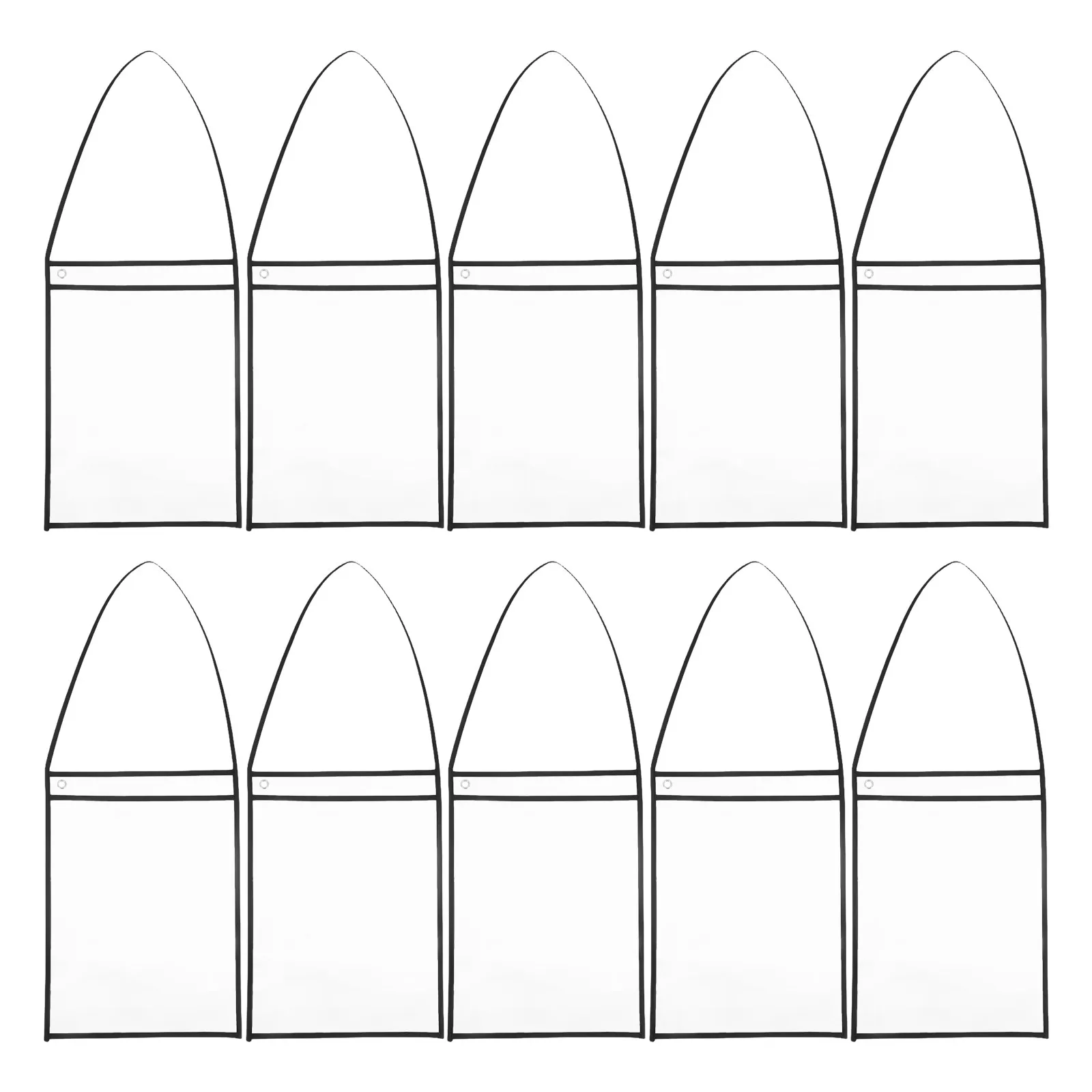 10pcs-hanging-ticket-holder-clear-pvc-sleeves-reusable-dry-erase-job-order-repair-work-organizer-pocket-file-rack-panel